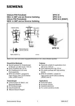 BPW34 Datasheet PDF Infineon Technologies
