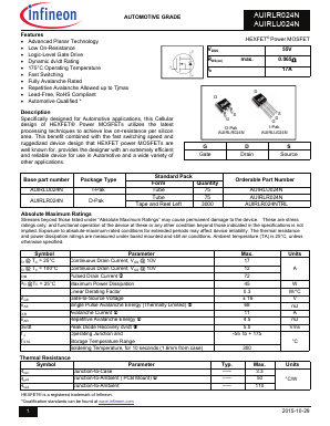 AUIRLR024N Datasheet PDF Infineon Technologies