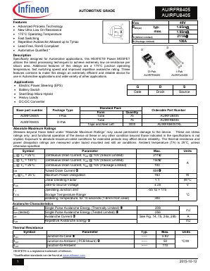 AUIRFR8405TRL Datasheet PDF Infineon Technologies