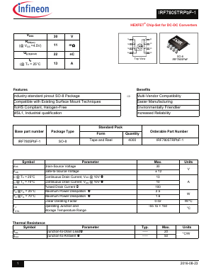 IRF7805TRPBF-1 Datasheet PDF Infineon Technologies