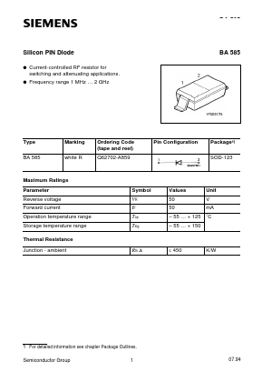 BA585 Datasheet PDF Infineon Technologies