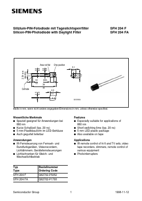 SFH204F Datasheet PDF Infineon Technologies
