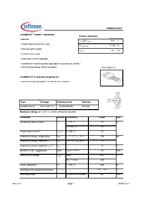 6R125P Datasheet PDF Infineon Technologies