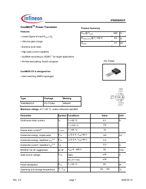 6R600P Datasheet PDF Infineon Technologies