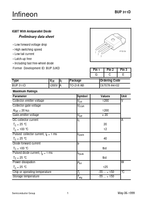 BUP311D Datasheet PDF Infineon Technologies