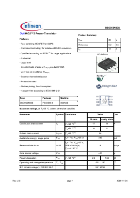 052N3S Datasheet PDF Infineon Technologies