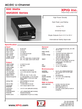 SMQ500PS03-C Datasheet PDF International Power DC Power Supplies