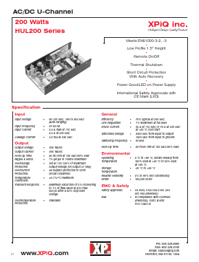 UL200-45 Datasheet PDF International Power DC Power Supplies