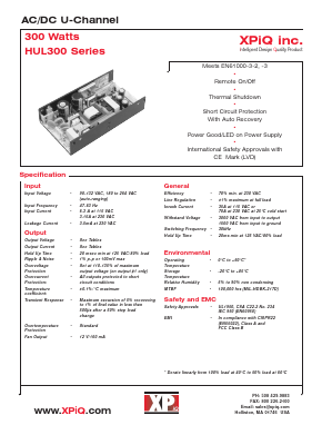 UL300-40 Datasheet PDF International Power DC Power Supplies