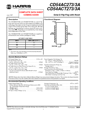 CD54AC273 Datasheet PDF Intersil