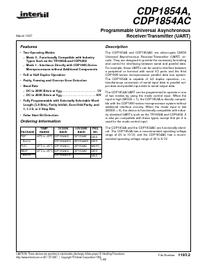 CDP1854ACE Datasheet PDF Intersil
