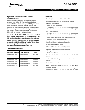 HS1-80C86RH-Q Datasheet PDF Intersil