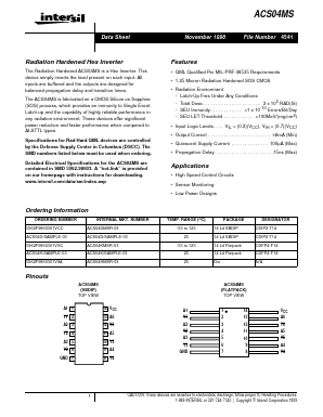 5962F9860301VCC Datasheet PDF Intersil