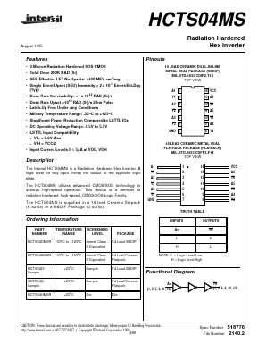 HCTS04MS Datasheet PDF Intersil