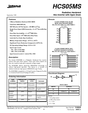 HCS05MS Datasheet PDF Intersil