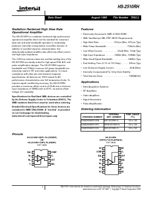 HS7-2510RH-Q Datasheet PDF Intersil