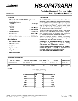 HS-OP470ARH Datasheet PDF Intersil