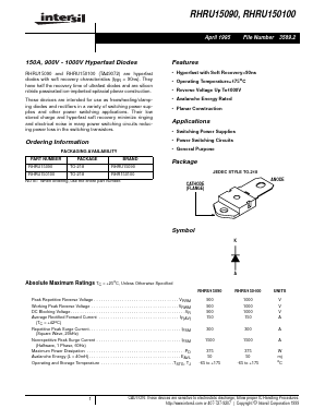 RHRU150100 Datasheet PDF Intersil