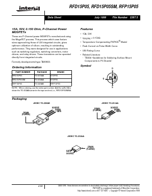 RFD15P05 Datasheet PDF Intersil