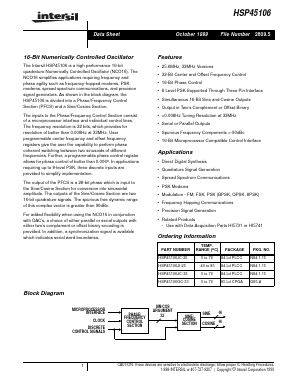 HSP45106JI-25 Datasheet PDF Intersil