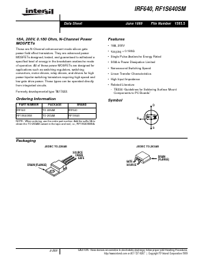 RF1S640SM Datasheet PDF Intersil