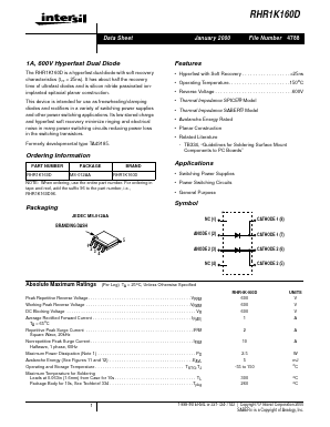 RHR1K160D Datasheet PDF Intersil