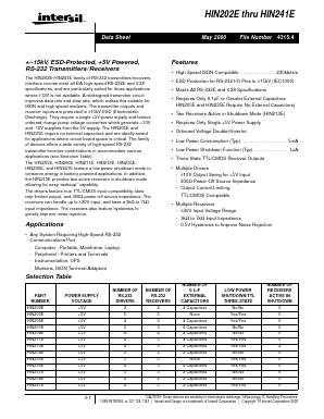 HIN213ECB Datasheet PDF Intersil