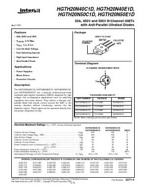 G20N40C1D Datasheet PDF Intersil
