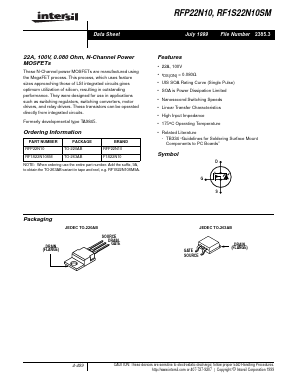 F1S22N10 Datasheet PDF Intersil