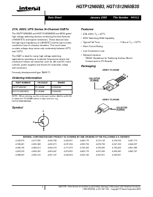 HGT1S12N60B3S9A Datasheet PDF Intersil