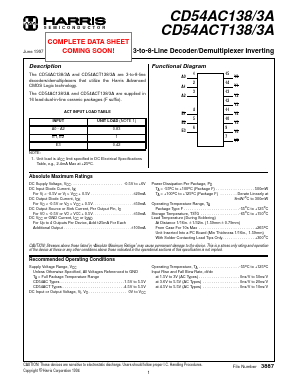 CD54AC138F3A Datasheet PDF Intersil