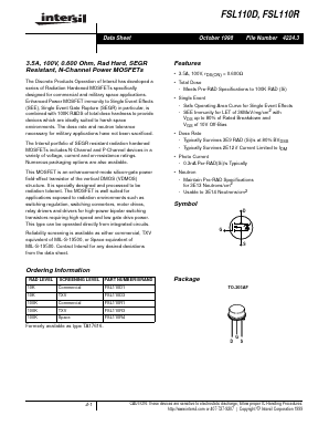 FSL110D1 Datasheet PDF Intersil