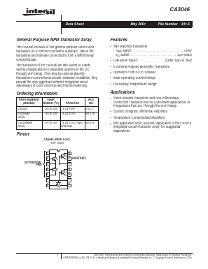 CA3046M Datasheet PDF Intersil