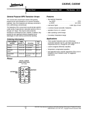 CA3045F Datasheet PDF Intersil