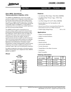 CA3280AF3 Datasheet PDF Intersil