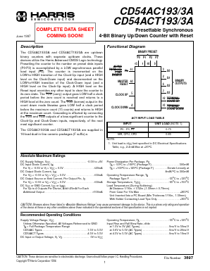 CD54AC193/3A Datasheet PDF Intersil
