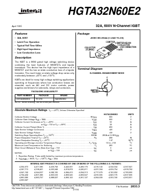 GA32N60E2 Datasheet PDF Intersil