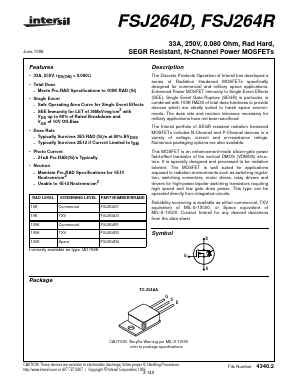 FSJ264D1 Datasheet PDF Intersil