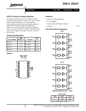 DG211CJ Datasheet PDF Intersil