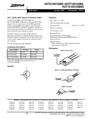 G10N120BN Datasheet PDF Intersil