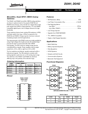 DG442DJ Datasheet PDF Intersil