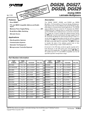 DG526 Datasheet PDF Intersil