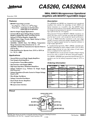 CA5260M Datasheet PDF Intersil