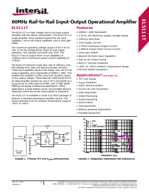 EL5111TIWTZ-T7A Datasheet PDF Intersil