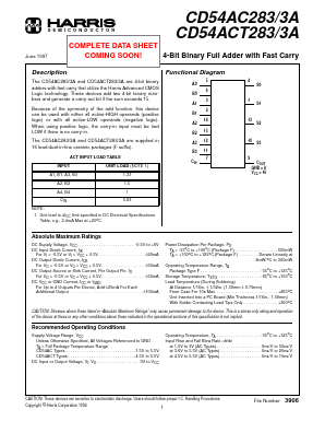 CD54AC283F3A Datasheet PDF Intersil