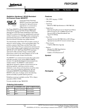 FSGYC260R Datasheet PDF Intersil