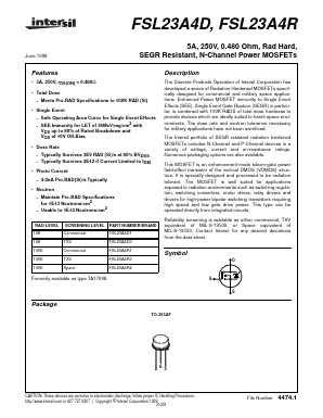 FSL23A4D3 Datasheet PDF Intersil
