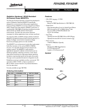 FSYA254D1 Datasheet PDF Intersil
