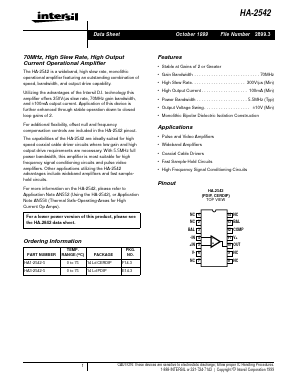 HA-2542 Datasheet PDF Intersil