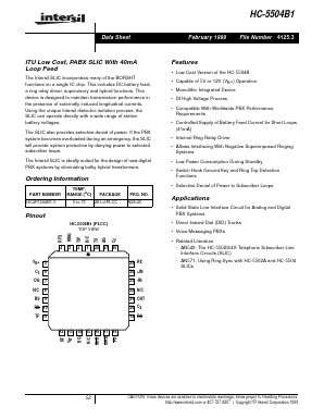 HC-5504B1 Datasheet PDF Intersil